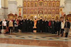 Делегаты дальневосточых епархий на молебне в кафедральном соборе г. Хабаровска о
