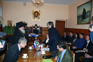 Фото, встреча архиепископа Вениамина с послом Франции Станисласом де Лабуле