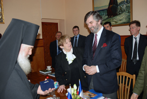 Фото, встреча архиепископа Вениамина с послом Франции Станисласом де Лабуле