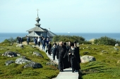 Святейший Патриарх Кирилл посетил Андреевский скит Соловецкого монастыря