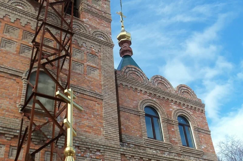 В монастыре на о. Русском продолжается строительство колокольни