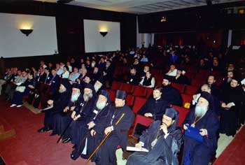 Епископ Уссурийский Сергий в зале заседаний на международной конференции в Греции