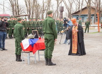 Лития и погребение красноармейца, погибшего в ВОВ