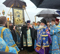 Фото, встреча в аэропорту чудотворной Феодоровской иконы Пресвятой Богородицы