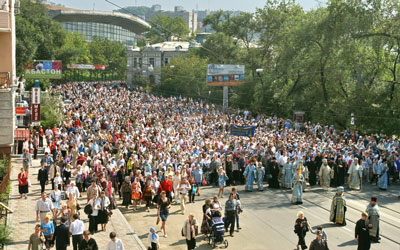 Фото, крестный ход с Феодоровской иконой