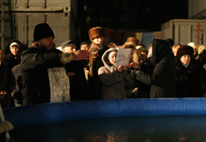 фото, крещенское купание