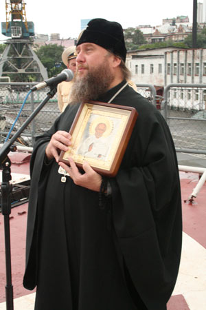 фото, Костромская делегация посетила штаб ТОФ и боевой корабль «Маршал Шапошников»