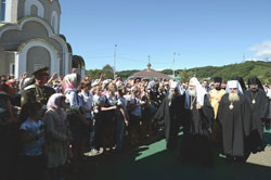 Предстоятель Русской Церкви совершил освящение храма прп. Сергия Радонежского Казанского собора г. Находка