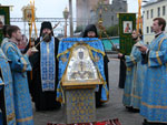 Фото. Владивосток, торжественная встреча Албазинской иконы Божией Матери на железнодорожном вокзале, молебен