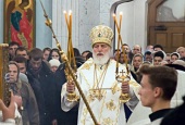В праздник Рождества Христова Патриарший экзарх всея Беларуси совершил Литургию в Свято-Духовом кафедральном соборе города Минска