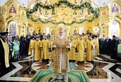 Предстоятель Русской Церкви совершил освящение храма и памятника святым равноапостольных Кириллу и Мефодию в Саранске