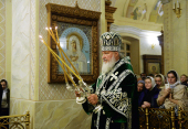 В канун празднования Собора старцев Оптинских Предстоятель Русской Церкви совершил всенощное бдение в Оптиной пустыни