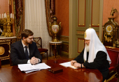 Святейший Патриарх Кирилл встретился с руководителем Федерального агентства по делам национальностей И.В. Бариновым