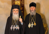 Состоялась встреча Блаженнейшего Патриарха Иерусалимского Феофила III с Предстоятелем Украинской Православной Церкви