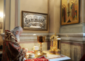 В день памяти Усекновения главы Иоанна Предтечи Святейший Патриарх Кирилл совершил Божественную литургию в Иоанно-Предтеченском монастыре г. Москвы
