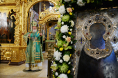 В день преставления преподобного Сергия Радонежского Святейший Патриарх Кирилл совершил Литургию в Успенском соборе Троице-Сергиевой лавры