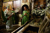 В канун дня памяти преподобного Сергия Радонежского Предстоятель Русской Церкви совершил всенощное бдение в Троице-Сергиевой лавре