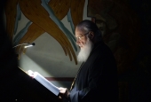 В четверг первой седмицы Великого поста Святейший Патриарх Кирилл молился за уставным богослужением в Донском ставропигиальном монастыре