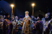 В канун недели 1-й Великого поста Святейший Патриарх Кирилл совершил всенощное бдение в Сретенском ставропигиальном Москвы