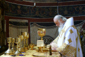 Святейший Патриарх Кирилл совершил Литургию в Смоленском соборе Московского Новодевичьего монастыря