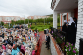 Святейший Патриарх Кирилл посетил храм Спаса Нерукотворного Образа в Кировске