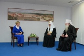 Святейший Патриарх Кирилл провел встречу с губернатором Мурманской области М.В. Ковтун