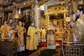 В день памяти Усекновения главы Иоанна Предтечи Предстоятель Русской Церкви совершил Литургию в Донском ставропигиальном монастыре