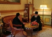 Святейший Патриарх Кирилл встретился с антипросопом Русского на Афоне Пантелеимонова монастыря