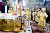 В Неделю по Богоявлении предстоятель Украинской Православной Церкви совершил Литургию в Киево-Печерской лавре
