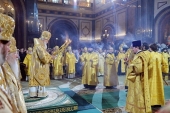 В праздник Рождества Христова Предстоятель Русской Церкви совершил великую вечерню в Храме Христа Спасителя в Москве