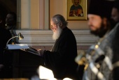 В четверг первой седмицы Великого поста Святейший Патриарх Кирилл молился за уставным богослужением в Иоанно-Предтеченском ставропигиальном монастыре