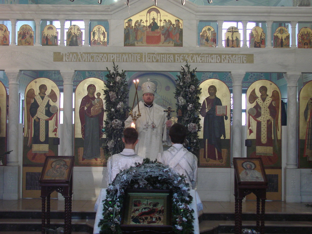Митрополит Владимир совершил литургию в Казанском храме