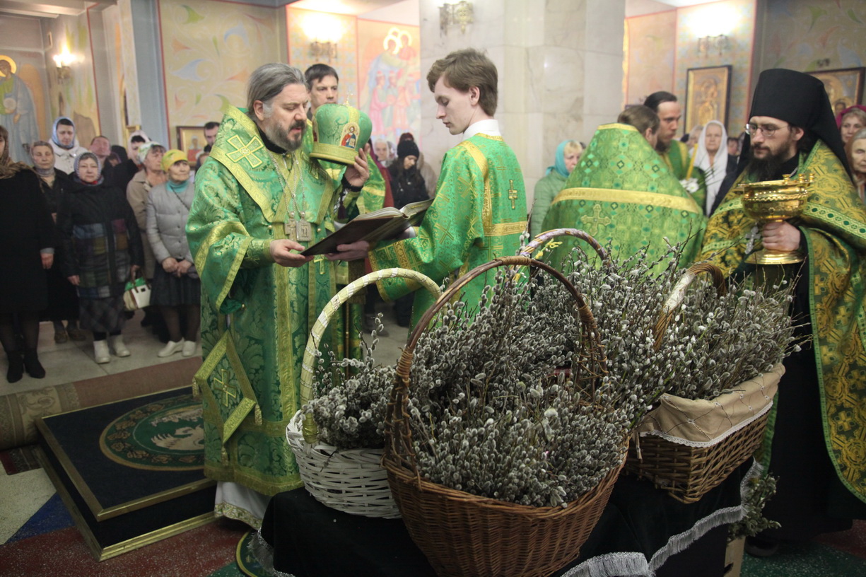 Епископ Николай возглавил всенощное бдение в канун Вербного воскресенья