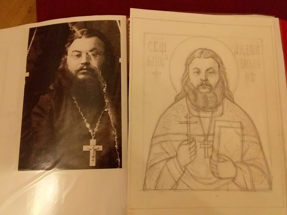 Написана икона нового святого в Соборе Новомучеников - священномученика Андрея Зимина