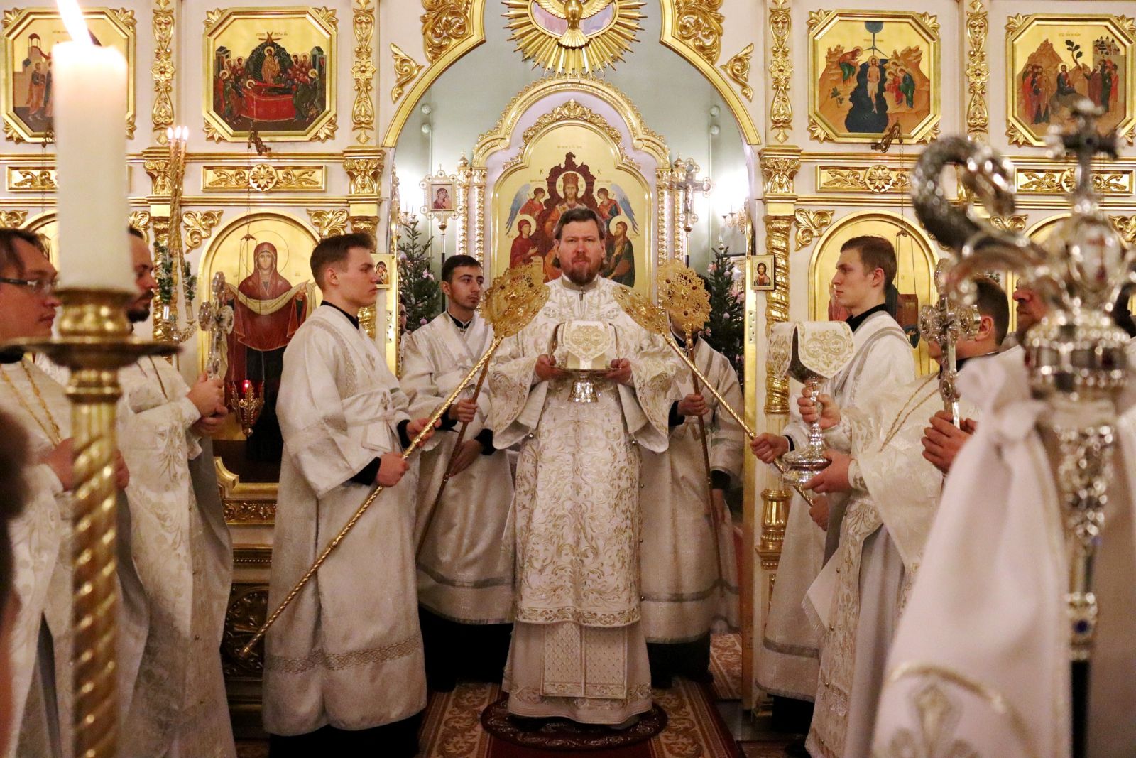 В праздник Рождества Христова митрополит Владимир совершил Божественную литургию в Покровском соборе