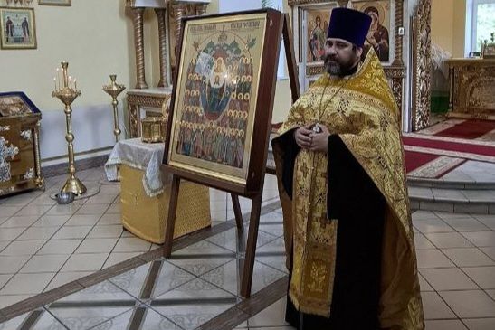 В посёлке Пограничном встретили Крестный ход с иконой святых покровителей воинства российского